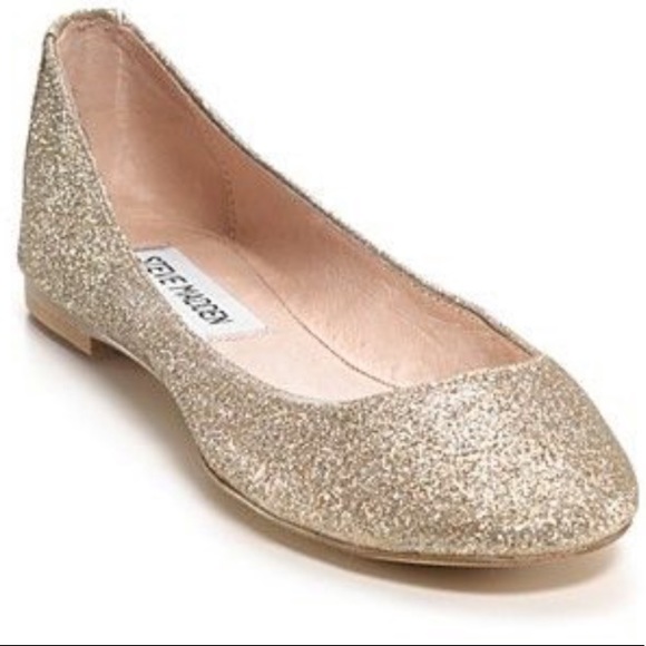 Steve Madden Shoes - Steve Madden | Gold Glitter Flats Size 8